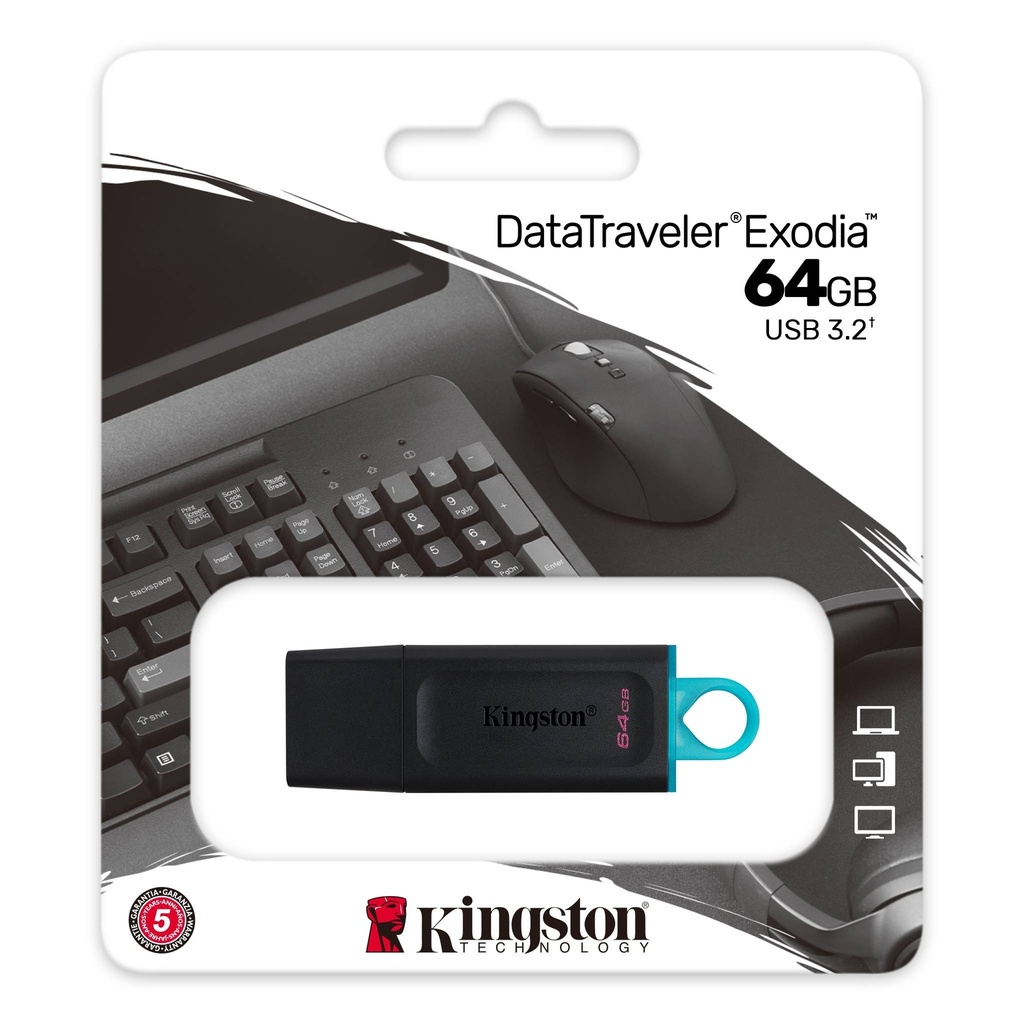 Kingston Pendrive Exodia Dtx Usb 3.2 64Gb Negro / Blanco