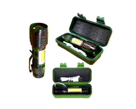 Linterna Led Metal Recargable Usb 3 Posiciones