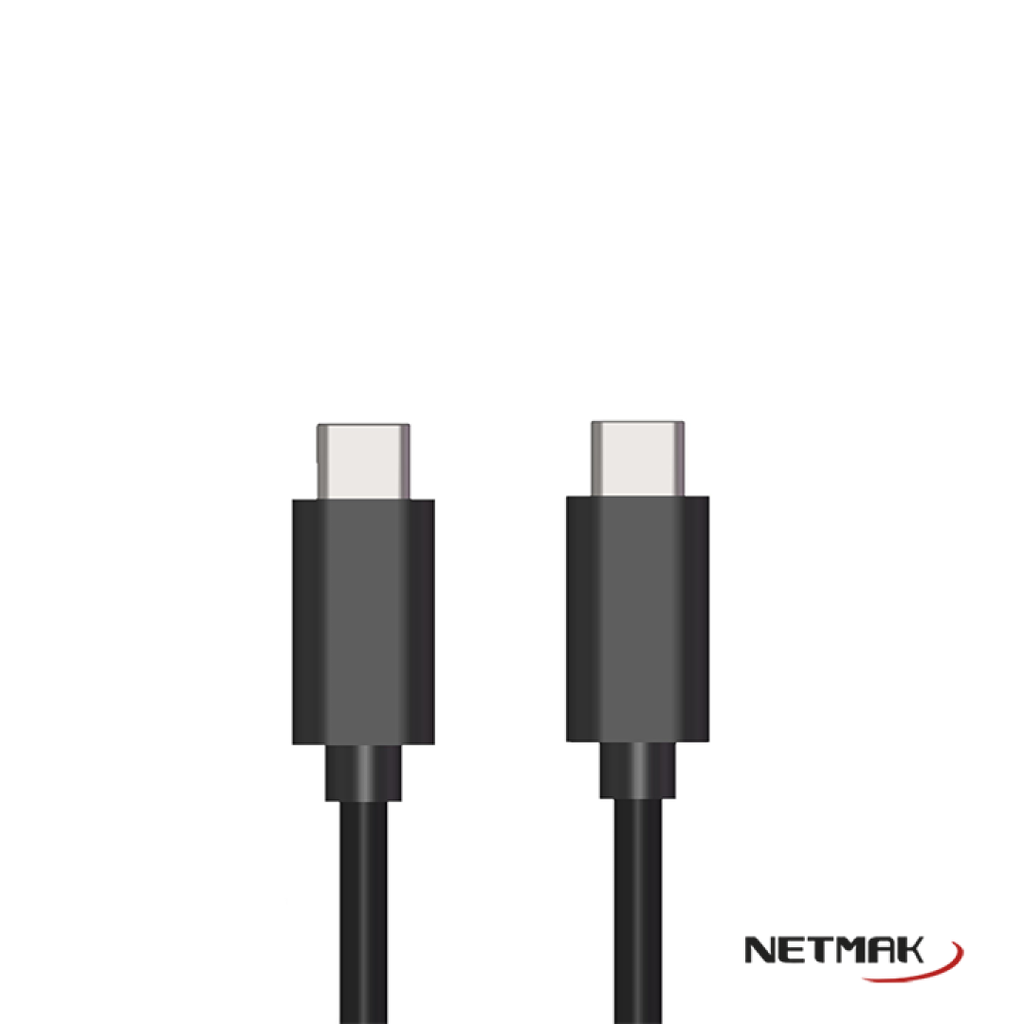 Netmak Cable Usb Tipo C A Usb Tipo C Carga Rapida 60W 3A M/M 1Mt Nm-C57