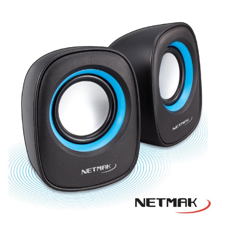 Netmak Nm-9025 - Parlante Potenciado Usb 2.0 Red/Blue 6W