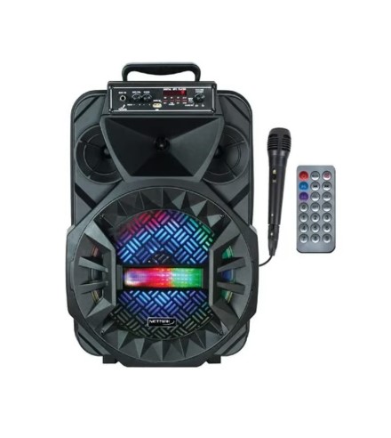 Netmak Nm-Atr - Parlante Portatil Bluetooth Karaoke 12" Con Microfono Y Control Remoto