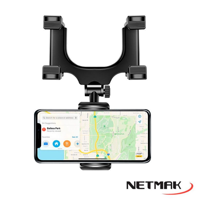 Netmak Nm-Hc25 Soporte Celular Para Espejo Retrovisor Holder