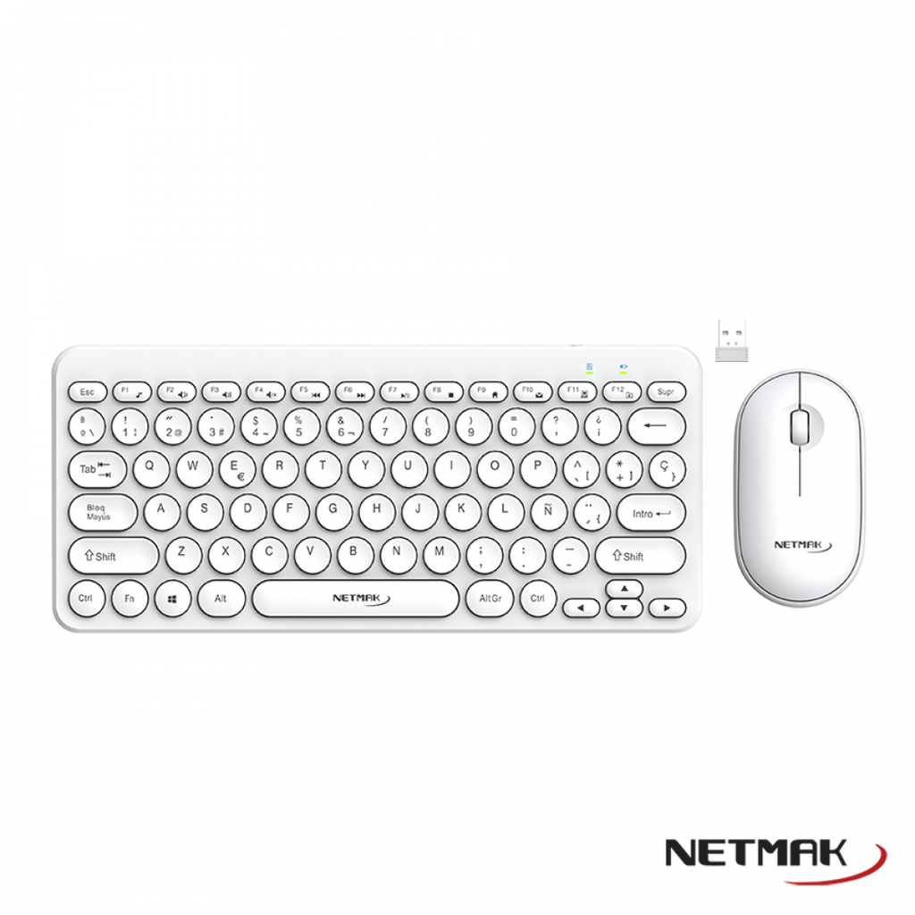 Netmak Nm-Kb850-W Kit Mouse + Teclado Inalambrico Blanco
