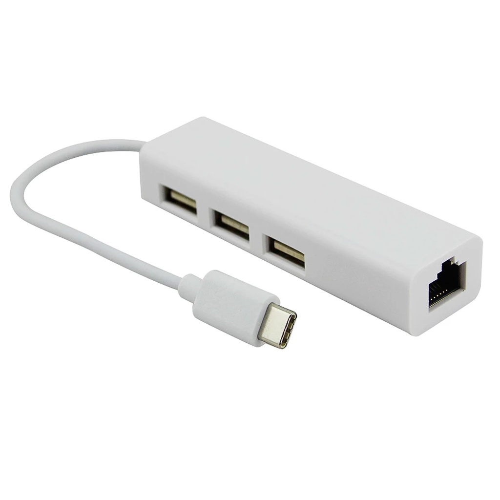 Netmak Nm-Tc40 - Conversor Adaptador 3 Usb 2.0 + Rj45 A Usb-C