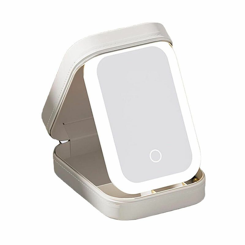 Espejo Joyero Porta Maquillaje Con Luz Led 3 Tonos Jt001