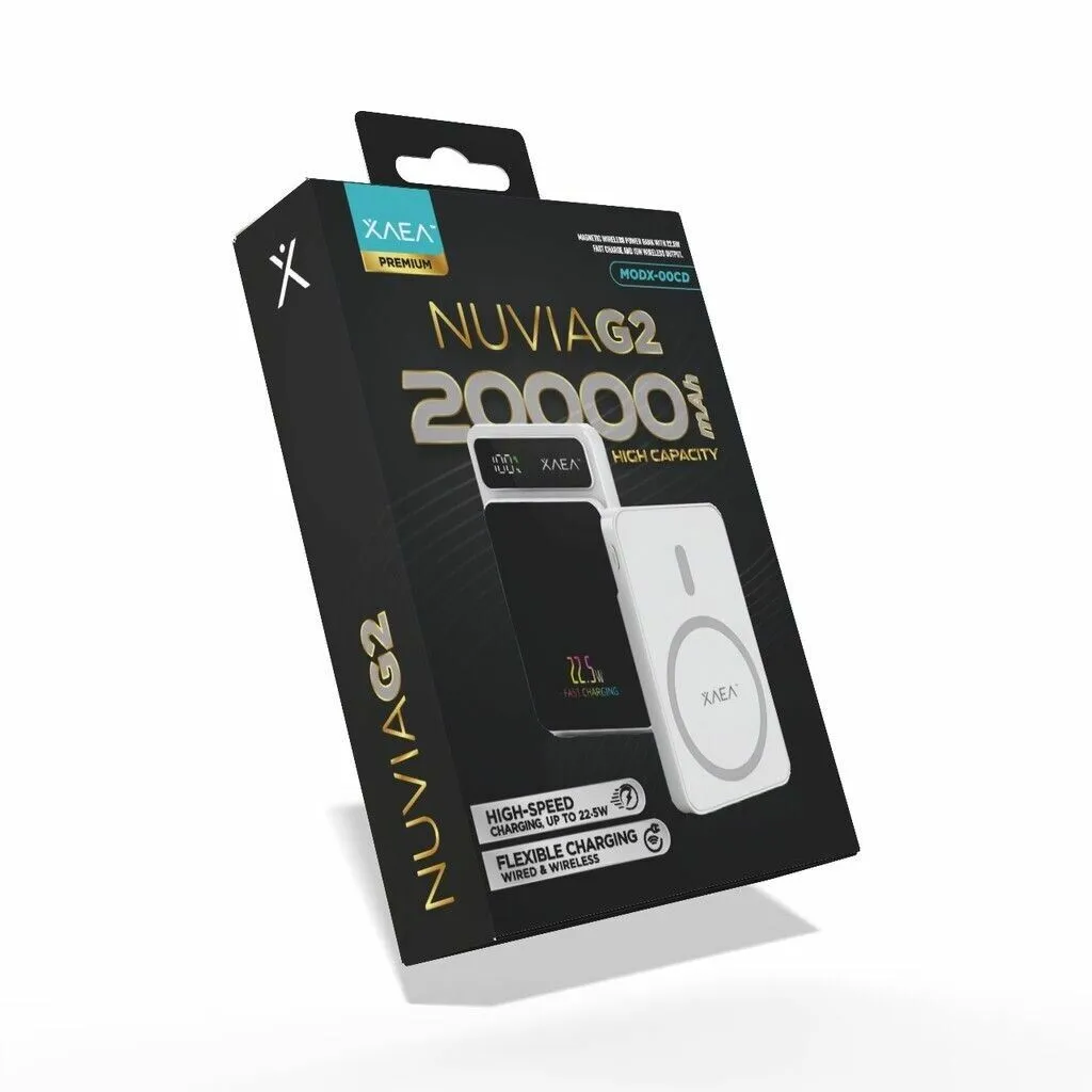 Xaea Power bank nuvia g2 20.000mah carga rapida por cable o inalambrica