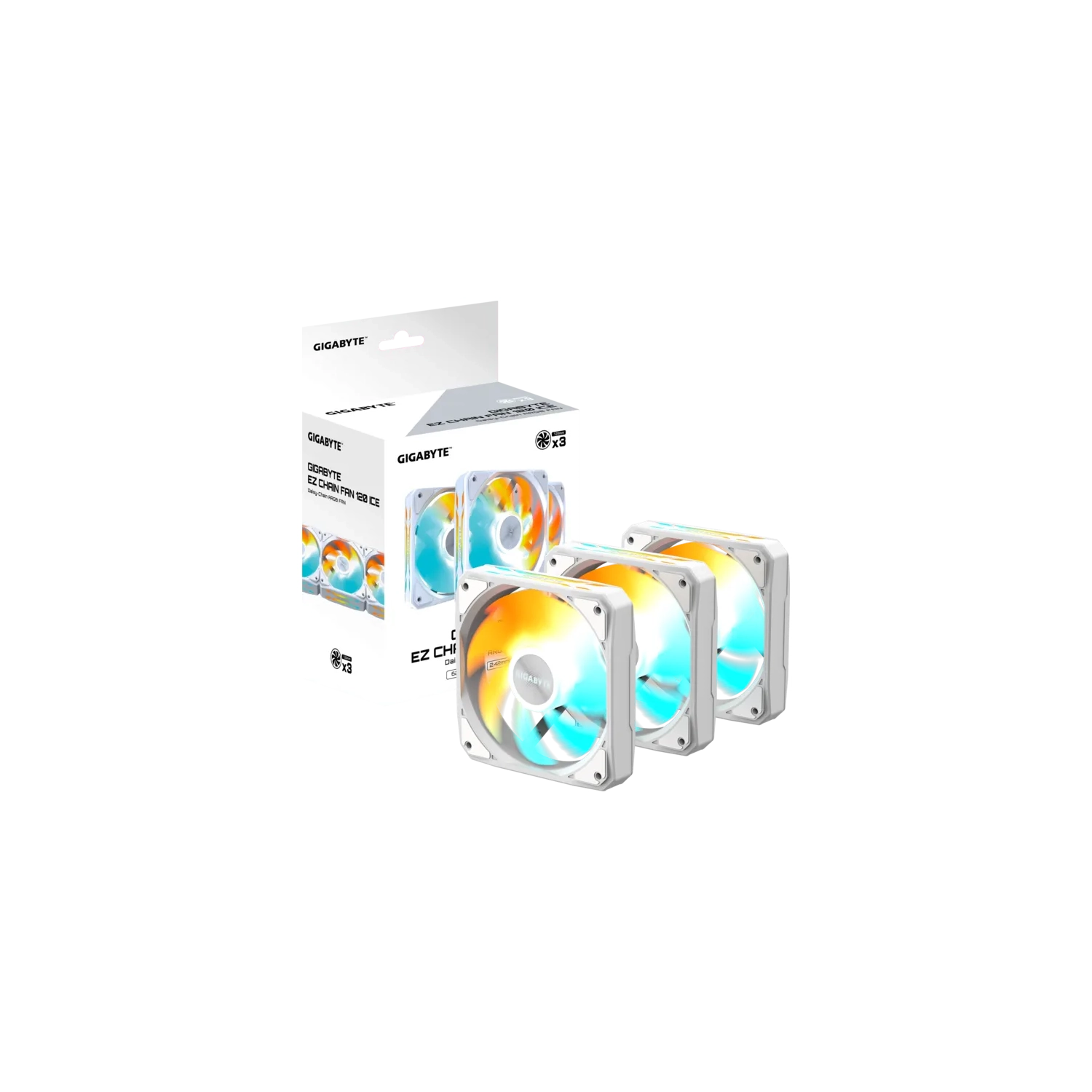 Fan Cooler Gigabyte Aorus Ez Chain Fan 120X3 Argb Blanco
