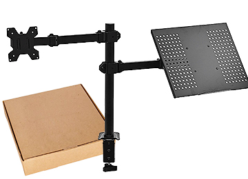 SOPORTE MT025N ARTICULADO PARA MONITOR DE 13 A 32 PULGADAS VESA 75X75 100X100 + NOTEBOOK DE 10 A 17 PULGADAS 34.5CM PESO MAXIMO MONITOR 10KG NOTEBOOK 6KG ALTURA AJUSTABLE 40CM 