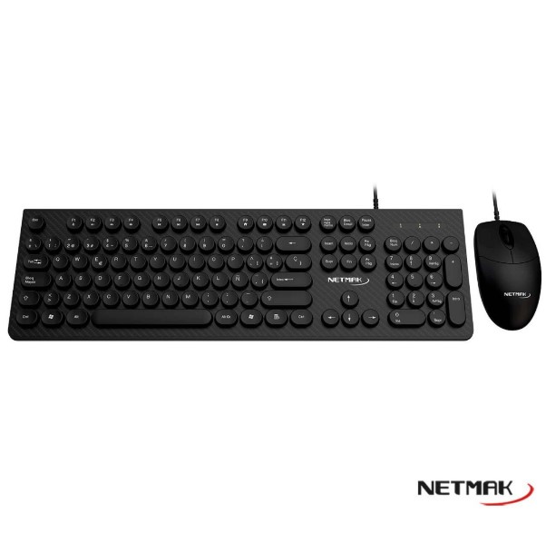 Netmak Nm-Kb258 Teclado + Mouse Usb Negro
