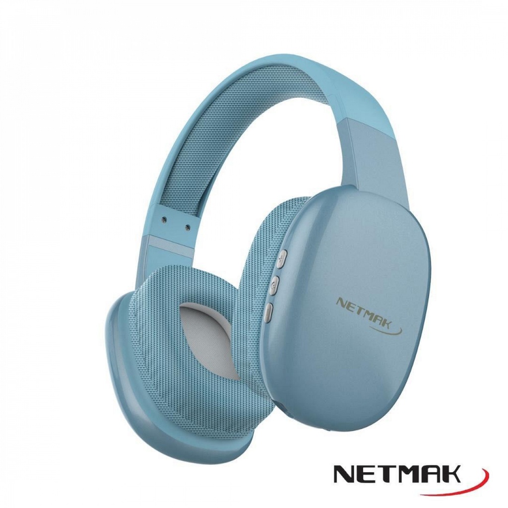 Netmak Nm-Volt-B - Auricular Vincha Bluetooth Dual Azul