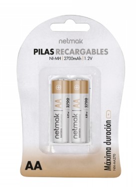 Nm-Aa270 Netmak Pilas Recargables Aa 2700 Blister X 2