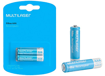 Pilas Recargable Multilaser Aaa 1000Mah Blister X 2U 1.2V
