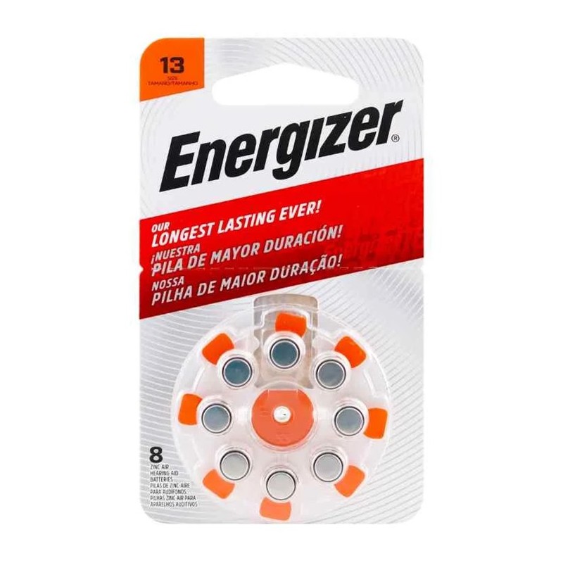 Energizer Pila De Audiologia N° 13 Audifonos Az312-Dpa4 Blister X 8U