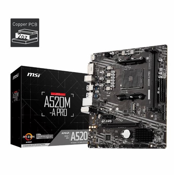 Mother Msi A520M-A Pro Ddr4 Am4 Series 3000/4000/5000