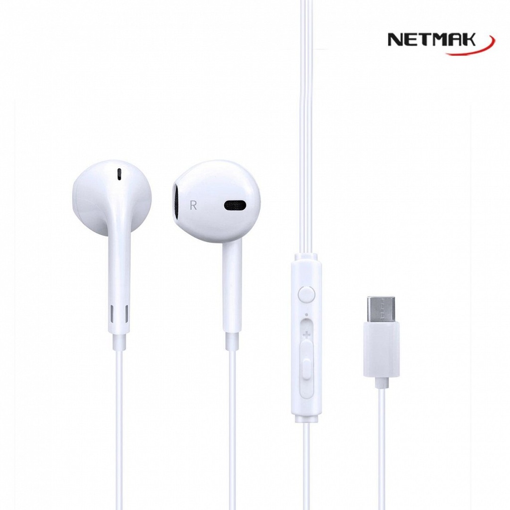 Netmak Nm-Ur90-W Auricular Tipo C Manos Libres Blanco