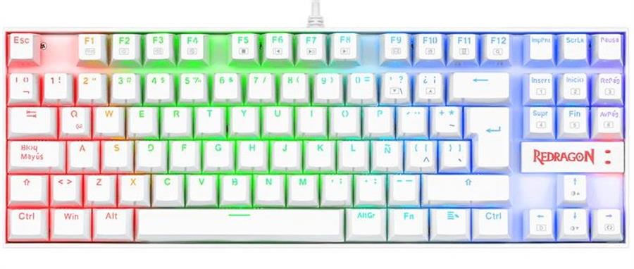 Redragon Gamer Teclado Kumara Blanco Red Switch Español K552W-Rgb-1R-Sp