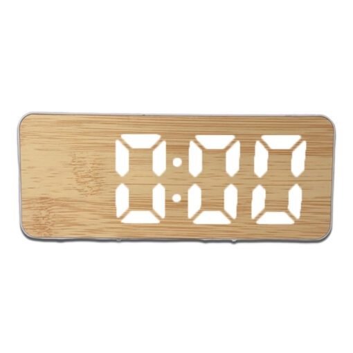 Reloj Digital 15C Bamboo Usb-Pilas Pantalla Digital