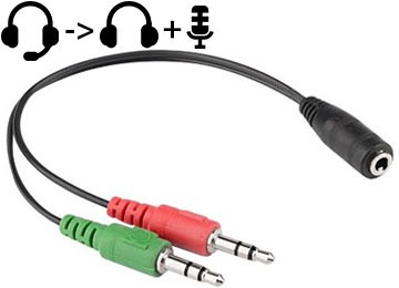[10343] Adaptador Audio Jack 3.5 Mm A 2 Plug 3.5 Mm Auricular + Micrófono  Tp-5977