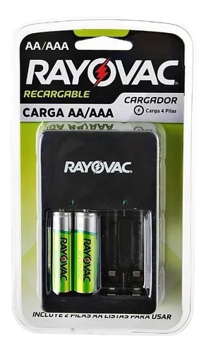 [10397] Rayovac Cargador Pilas Recargables Ps132  Incluye 2 Pilas AA 4 Slots (Sirve AA/AAA) 