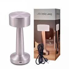 [10406] Velador Touch 23C Lampara Mesa Silver Recargable Calido Neutro Frio 5V Usb 