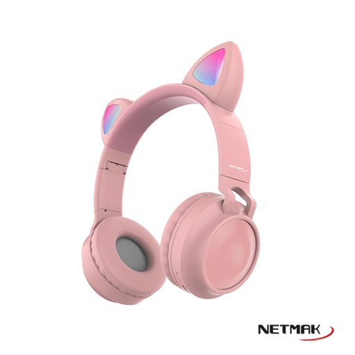 [10444] Netmak Nm-Cat Auricular Bluetooth Cat Dual Rosa