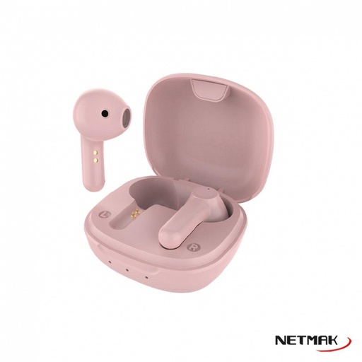 [10455] Netmak Nm-Miko-P Auricular Bluetooth Tws Touch Rosa