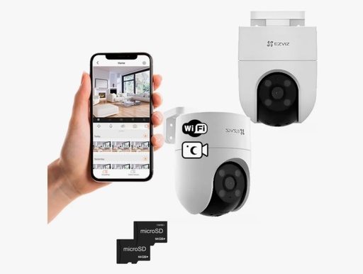 [10476] Combo X 2 - Ezviz H8C Full Hd 3 Mpx Color Vu I.A + Micro Sd 64Gb