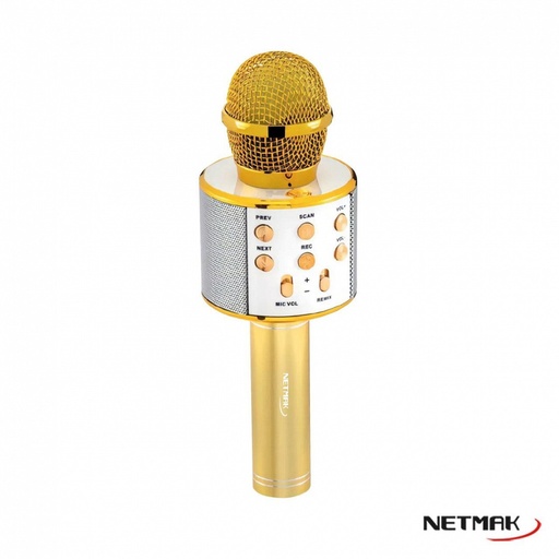 [10531] Netmak Nm-Mc20 Micrófono Karaoke Bluetooth Con Parlante