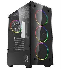 Raptor Gabinete Sentinel Tg Mid-Tower  Rgb Fan X4 Con Botón Control