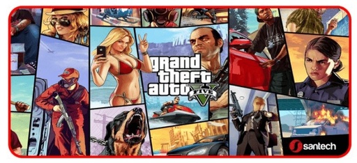 [10655] Santech Mouse Pad Gamer Gta San Andreas Neoprene XXL 90X40 Cm Antideslizante  3Mm
