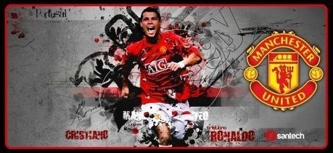 [10654] Santech Mouse Pad Gamer Cristiano Ronaldo Neoprene XXL 90X40 Cm Antideslizante  3Mm 