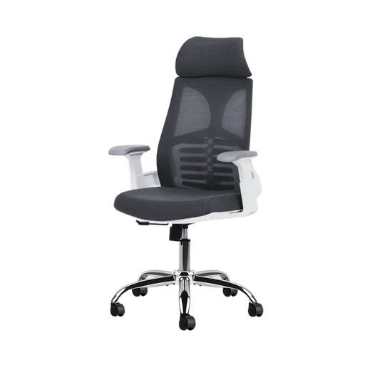 Global Silla Ergonómica Tf103 Respaldo Alto Reforzada Apoya Cabeza Tapizado Mesh Gris