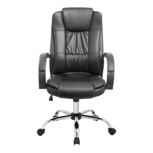 Global Silla Ergonómica Gerencial Premium Tf201 Respaldo Alto Reforzada Apoya Cabeza Tapizado Mesh Y Ecocuero  Hasta 150Kg Negro