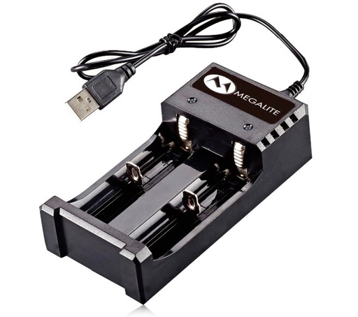 [10784] Megalite P102U Cargador Inteligente Para Baterias Li-Ion 2 Slot Aa/Aaa Usb