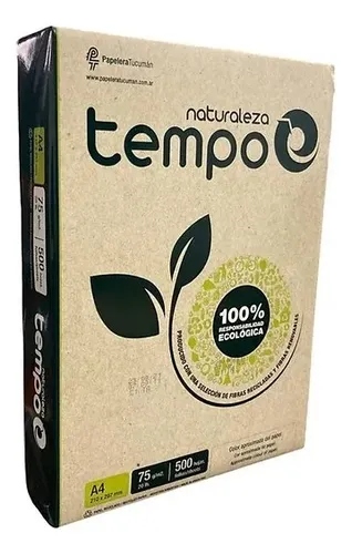 [10867] Tempo Resma Papel Obra 500 Hojas A4 (210 X 297Mm) 75Grs - Ecologica Color Beige