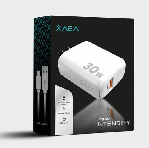 [10929] Xaea Cargador Celular Intensify 30W Usb + Tipo C - Con Cable Usb A Tipo C - Carga Rapida - Modx-C015