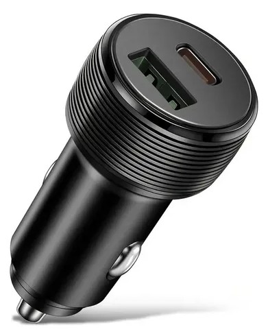 [10925] Tecnocel Cargador Celular 12V Df005 38W Carga Rapida 4.0 + Pd 30W - Usb Y Tipo C