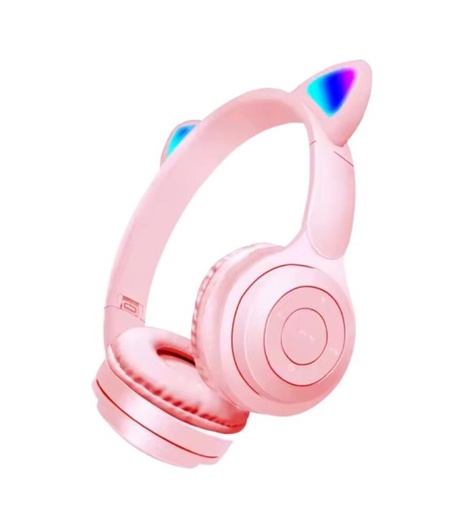 [10971] Xaea Cat Auricular Orejas Gatito Bluetooth wireless Modx-708 FM Aux TF Rosa/Violeta