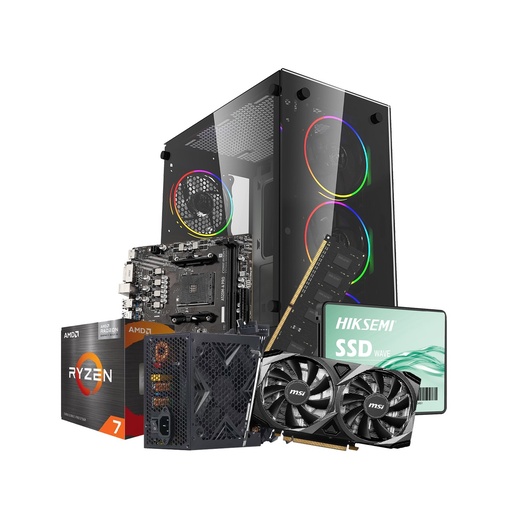 [10986] Pc Gamer Raptor Amd Ryzen 7-5700G 16Gb Ssd 480Gb RTX 3060 12G PSU 750W 80+ (MSI) 