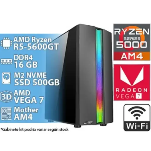 [11014] Pc Gamer Sentey Amd Rryzen 5 5600Gt 16Gb Ddr4 500Gb Nvme Vega Graphics Wifi Vga Hdmi Sin Sistema 