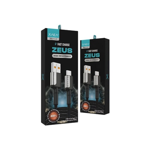 [11026] Xaea Cable Usb Modx-103 Zeus Cable Usb A Tipo C 1Mt 110 Hilos Cobre Reforzado Carga Rapida