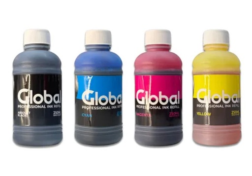 [11076] Global Tinta Dye Premium Universal En Botella 250 Cm3 Color Black