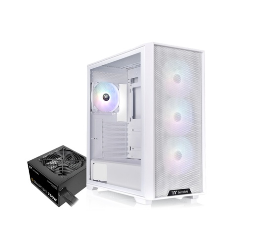 [11152] Thermaltake Gabinete Tt H390 Mid-Tower Tg Fan Argb X4 White C/Fuente 750W 80 Plus Bronze 