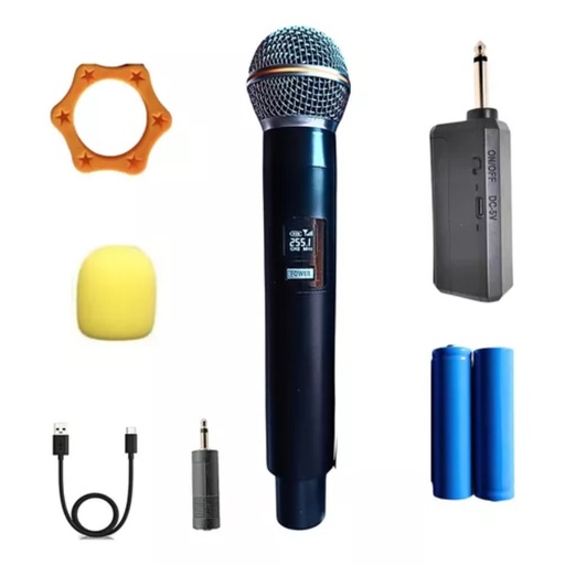 [11188] Micrófono Inalámbrico Ge5-1 Con Receptor Pilas Cable Y Adaptador