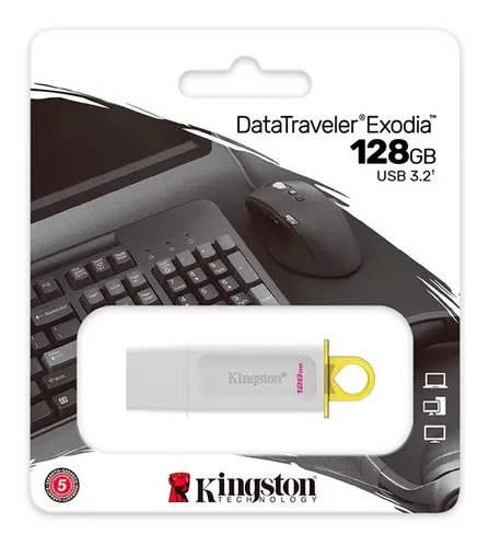 [11190] Kingston Exodia Dtx/128 - Pendrive 128Gb Usb 3.2 White Blanco