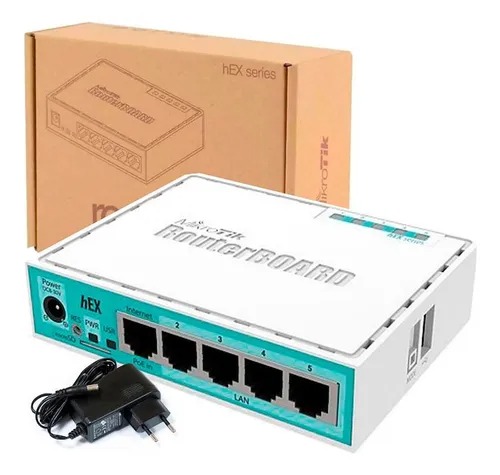 [11221] Router Mikrotik Rb750Gr3 Hex 5 Puertos Con Fuente 