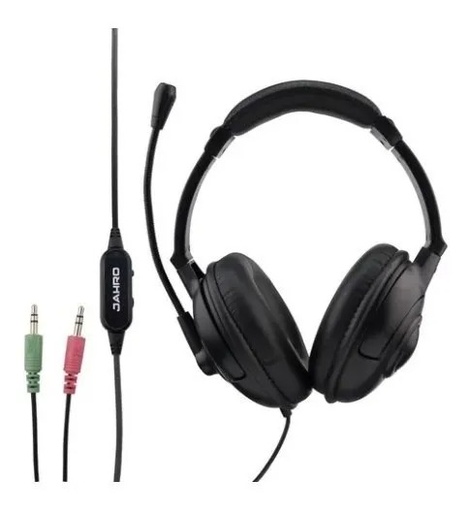 [11249] Jahro Bx-1180-2 Auricular Gamer Pc Doble Plug Audio Y Micrófono 