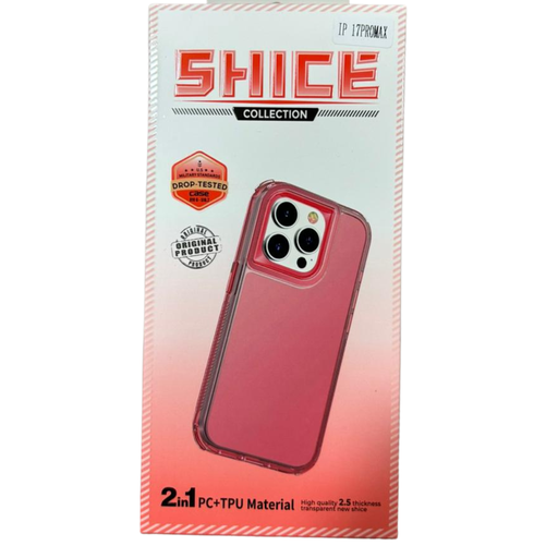 [11311] Funda Tpu Antigolpe Iphone 17 Rojo Transparente Shice