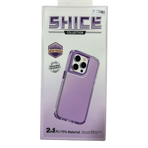 [11319] Funda Tpu Antigolpe Iphone 17 Pro Violeta Transparente Shice 