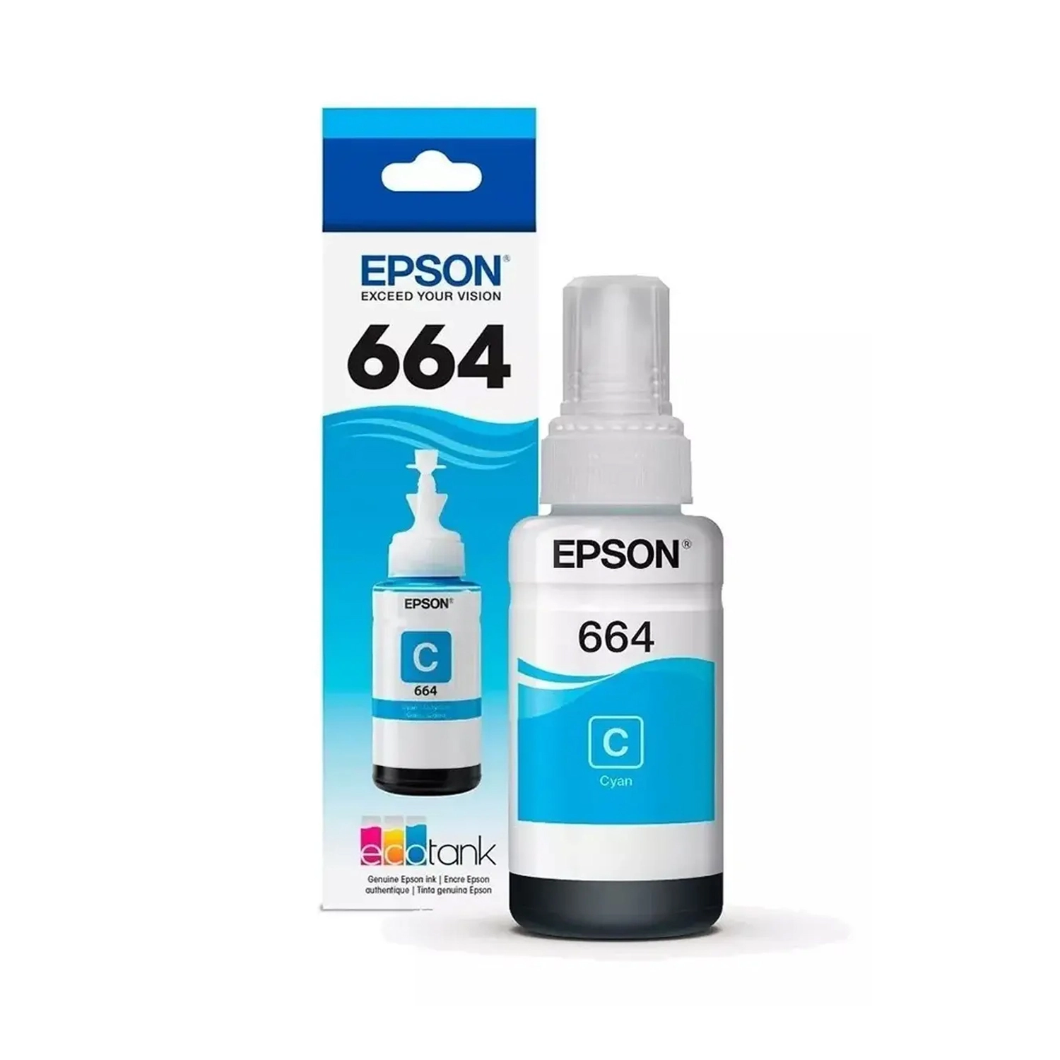 [EPST664220-AL] Botella De Tinta Epson 664 Cian